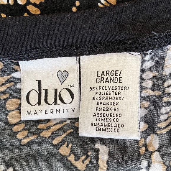 Duo Maternity V Neck 3/4 Sleeve Print Dress L - Picture 6 of 7